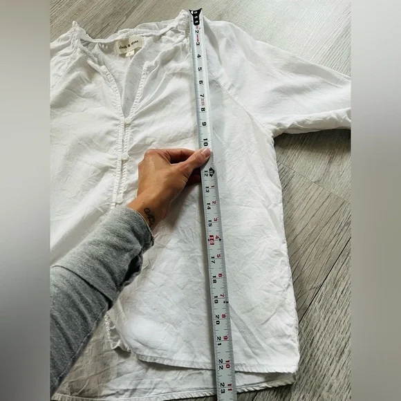 Cloth & Stone ruffle collar raglan sleeve shirt S - Picture 4 of 9